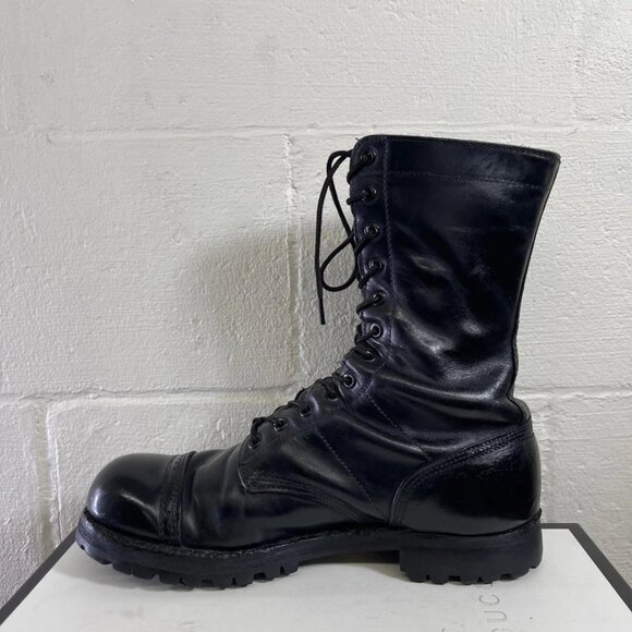 Corcoran Black Leather Military Jump Combat Boots Cap Toe Lace up Men's Size 9 D - Picture 5 of 13